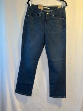 Levi’s Classic Straight Jeans Mid Rise Blue Stretch Denim Size 8/29  Short